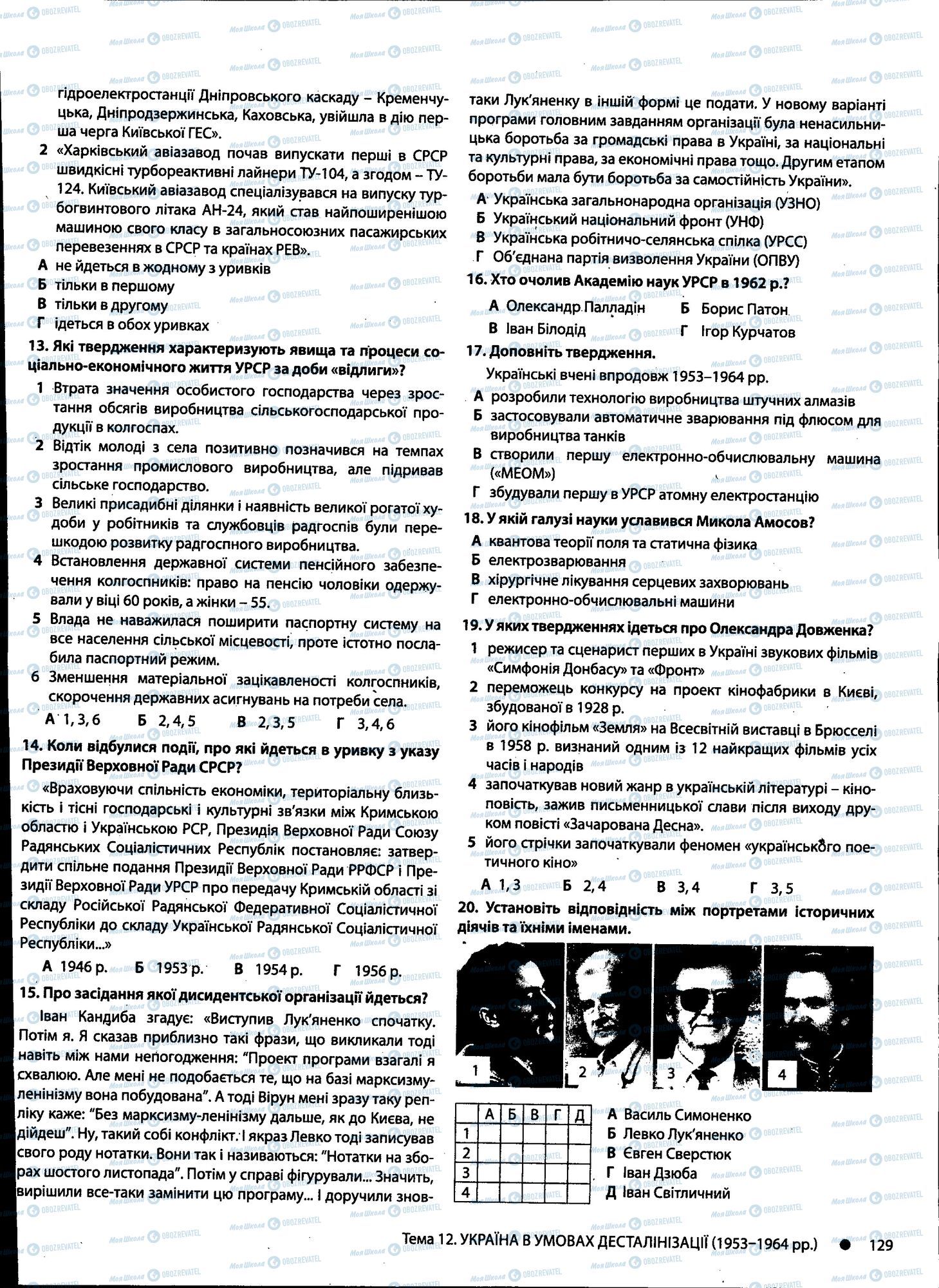 ДПА История Украины 11 класс страница 129