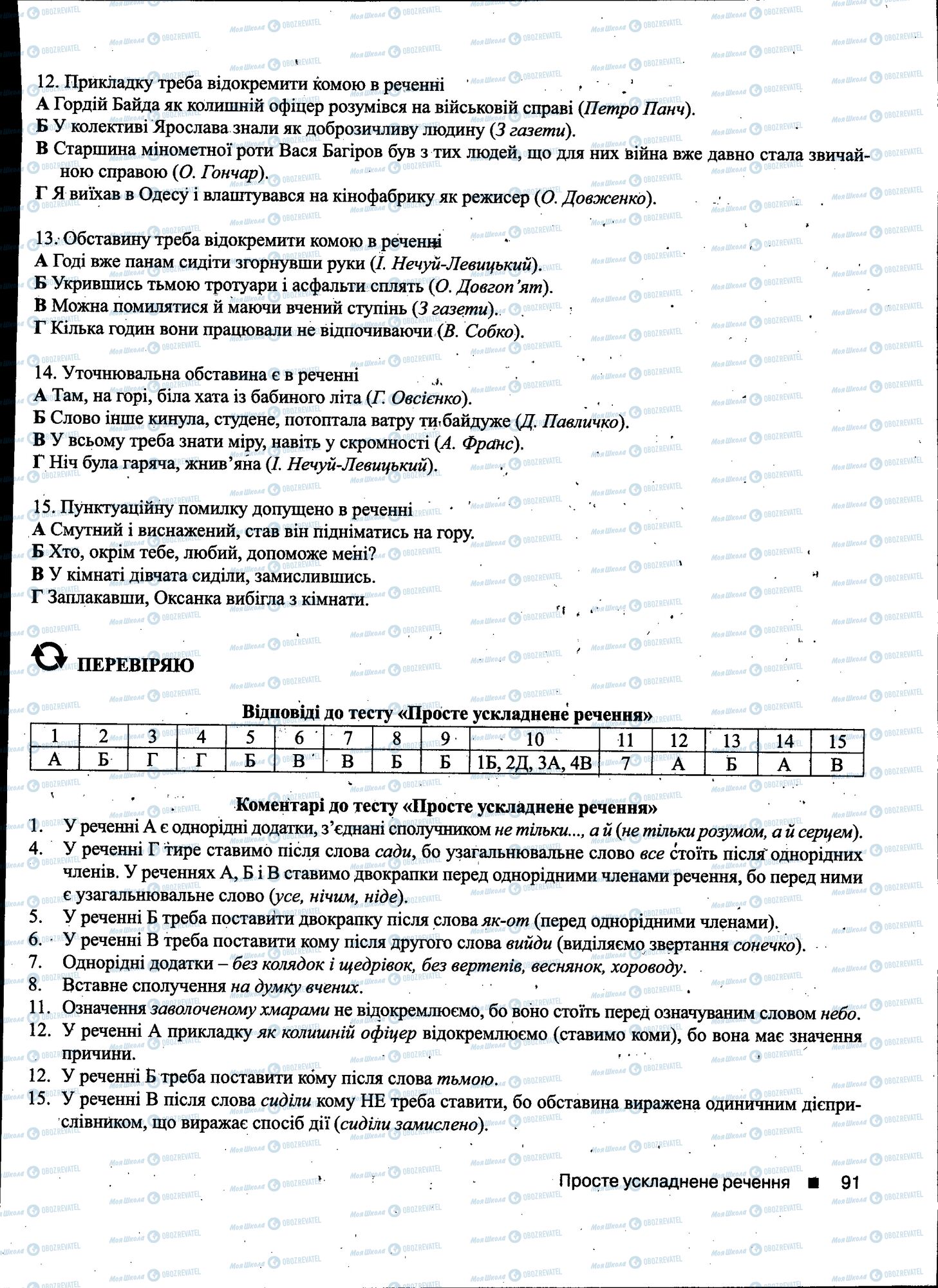ДПА Українська мова 11 клас сторінка 091