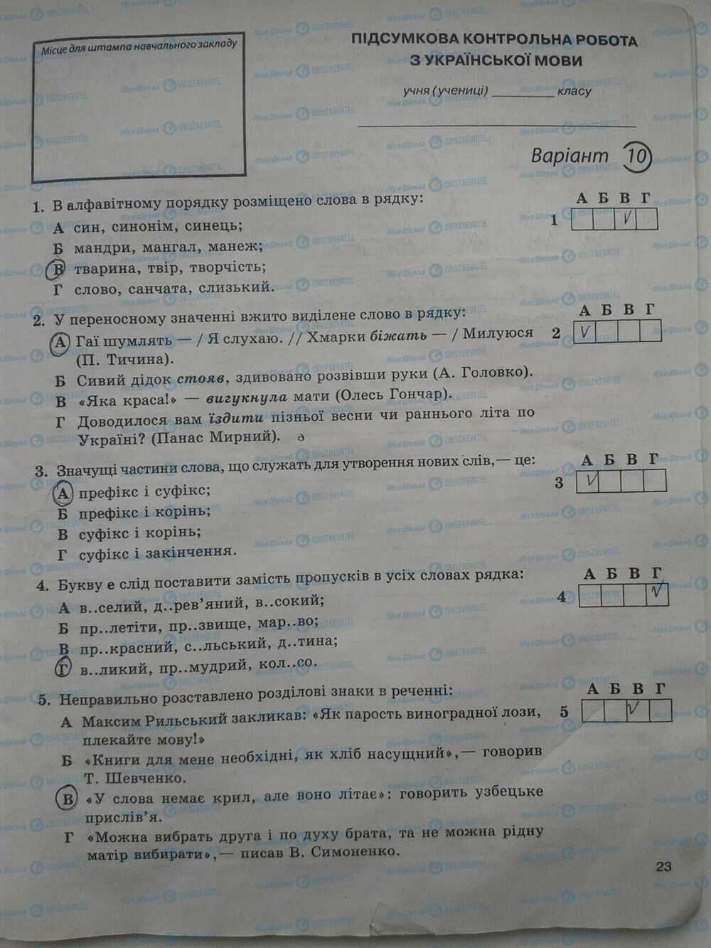 ГДЗ Українська мова 5 клас сторінка стр. 23