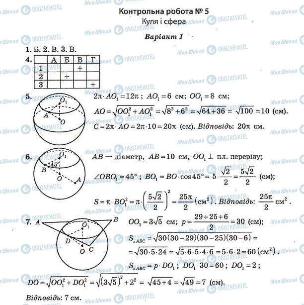 ГДЗ Алгебра 11 клас сторінка 5. Варіант 1