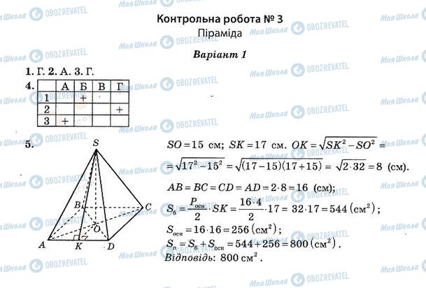 ГДЗ Алгебра 11 клас сторінка 3. Варіант 1(1)
