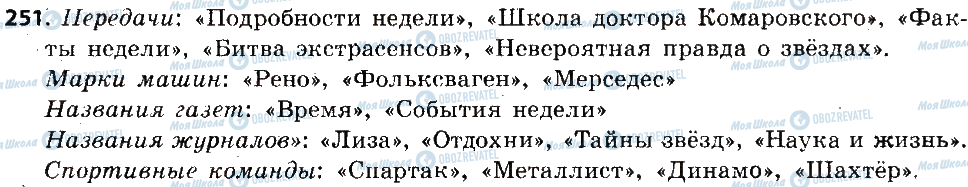 ГДЗ Російська мова 6 клас сторінка 251