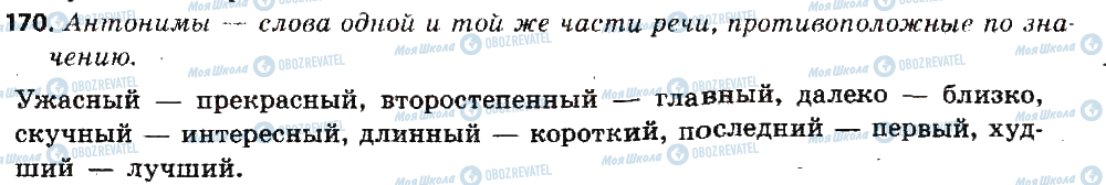ГДЗ Російська мова 6 клас сторінка 170