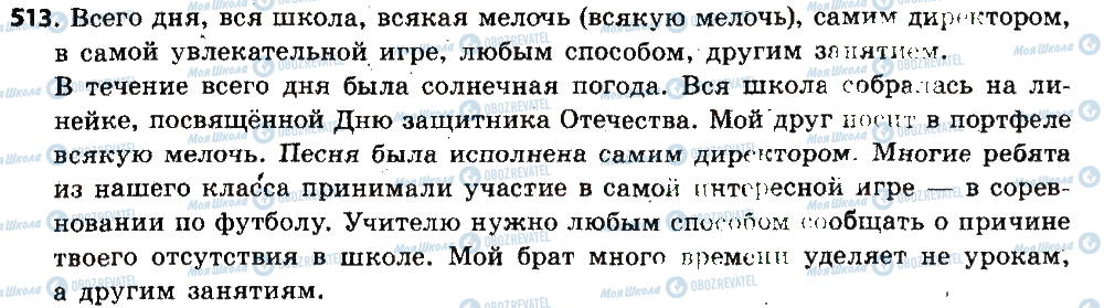 ГДЗ Російська мова 6 клас сторінка 513