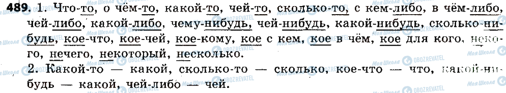 ГДЗ Російська мова 6 клас сторінка 489