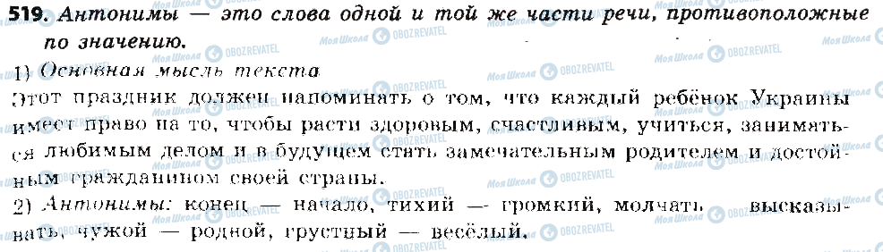 ГДЗ Російська мова 6 клас сторінка 519