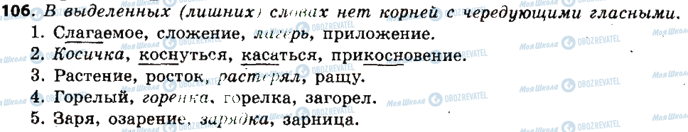 ГДЗ Російська мова 6 клас сторінка 106