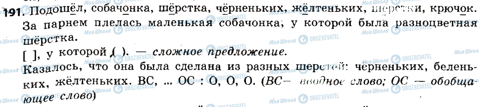 ГДЗ Російська мова 6 клас сторінка 191