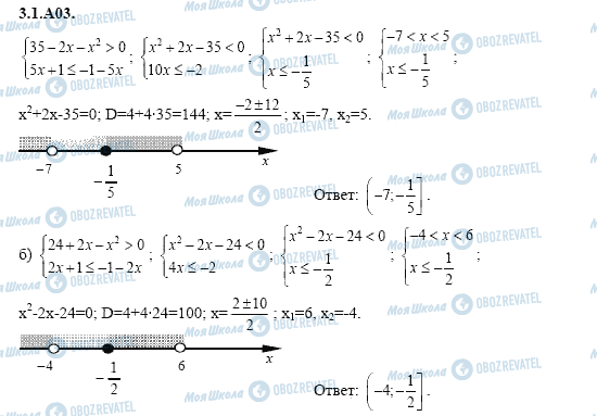 ГДЗ Алгебра 11 клас сторінка 3.1.A03