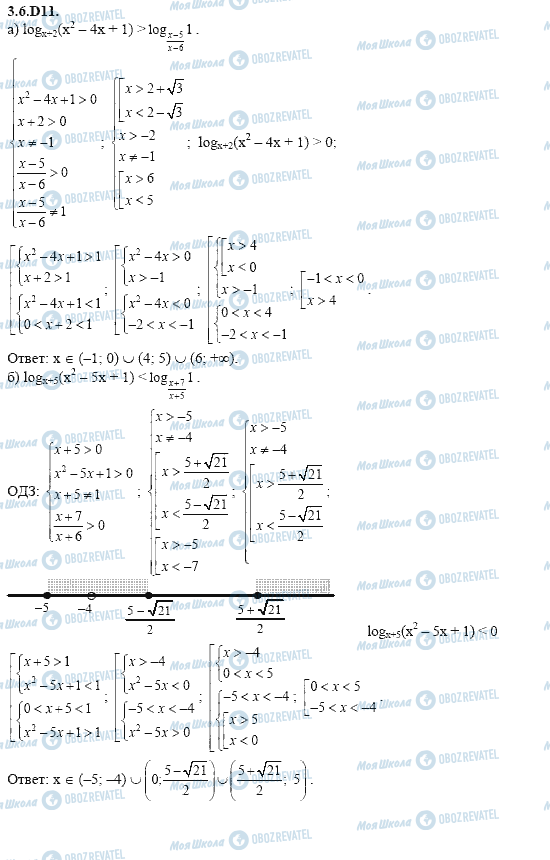 ГДЗ Алгебра 11 клас сторінка 3.6.D11