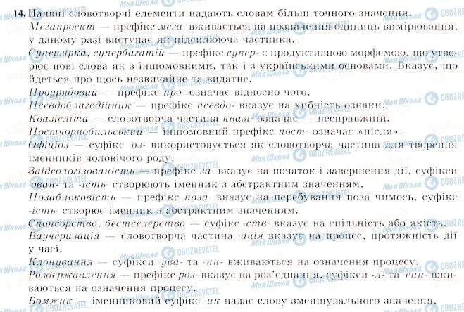 ГДЗ Українська мова 11 клас сторінка 14