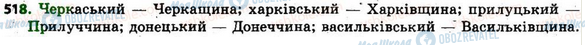 ГДЗ Українська мова 6 клас сторінка 518