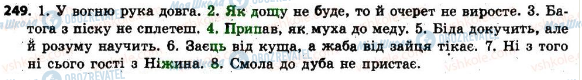 ГДЗ Українська мова 6 клас сторінка 249