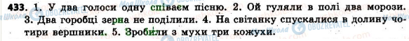 ГДЗ Українська мова 6 клас сторінка 433