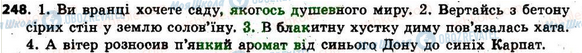 ГДЗ Українська мова 6 клас сторінка 248