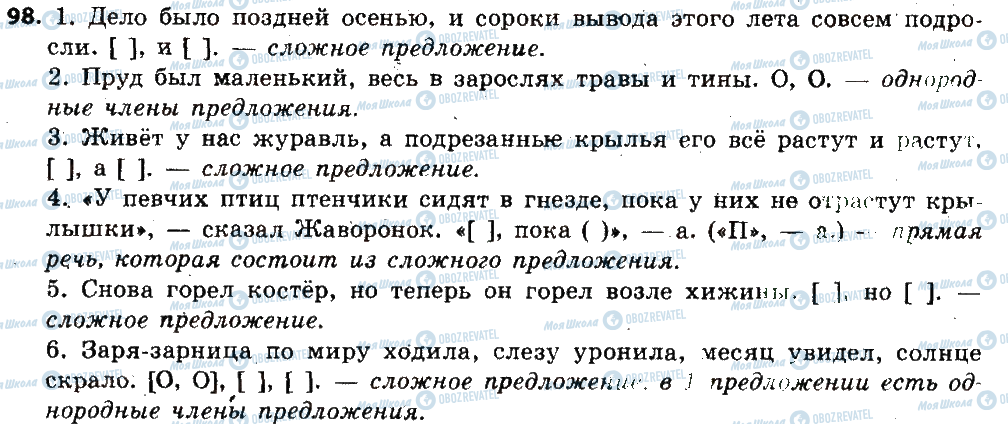 ГДЗ Російська мова 6 клас сторінка 98