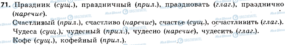 ГДЗ Російська мова 6 клас сторінка 71