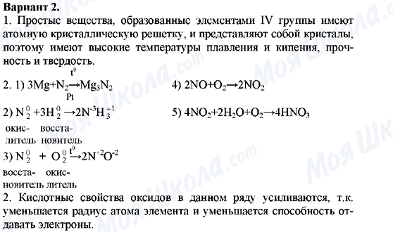 ГДЗ Химия 11 класс страница Вариант-2