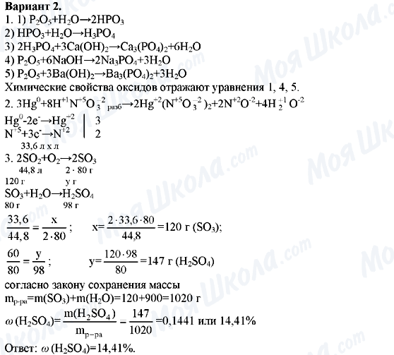 ГДЗ Хімія 11 клас сторінка Вариант-2