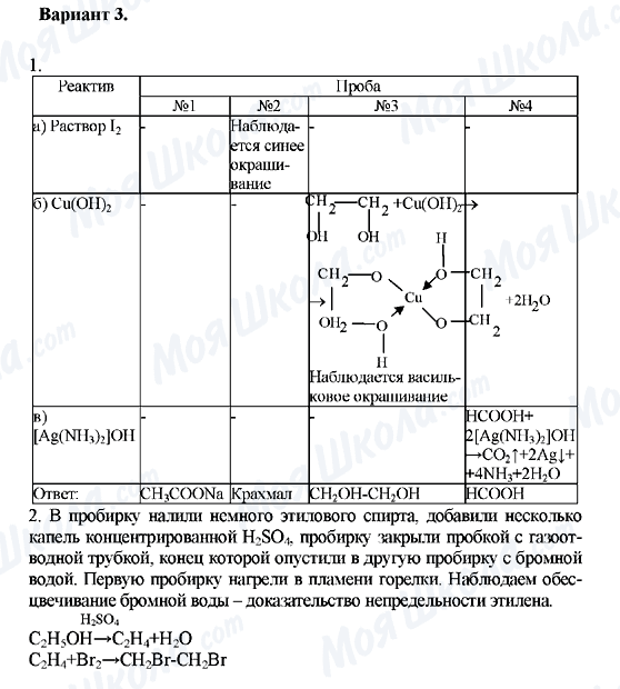 ГДЗ Хімія 11 клас сторінка Вариант-3