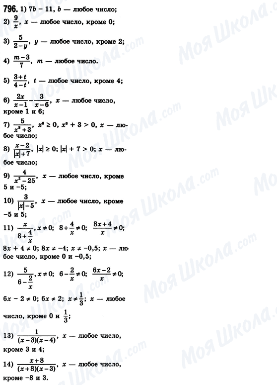 ГДЗ Алгебра 8 класс страница 796