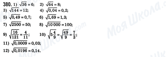 ГДЗ Алгебра 8 клас сторінка 380