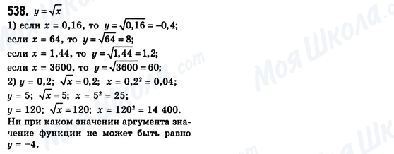 ГДЗ Алгебра 8 клас сторінка 538