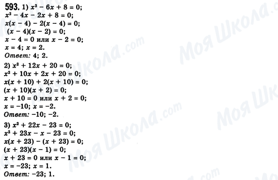 ГДЗ Алгебра 8 клас сторінка 593