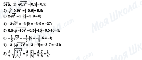 ГДЗ Алгебра 8 клас сторінка 576
