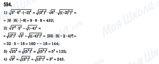 ГДЗ Алгебра 8 клас сторінка 594