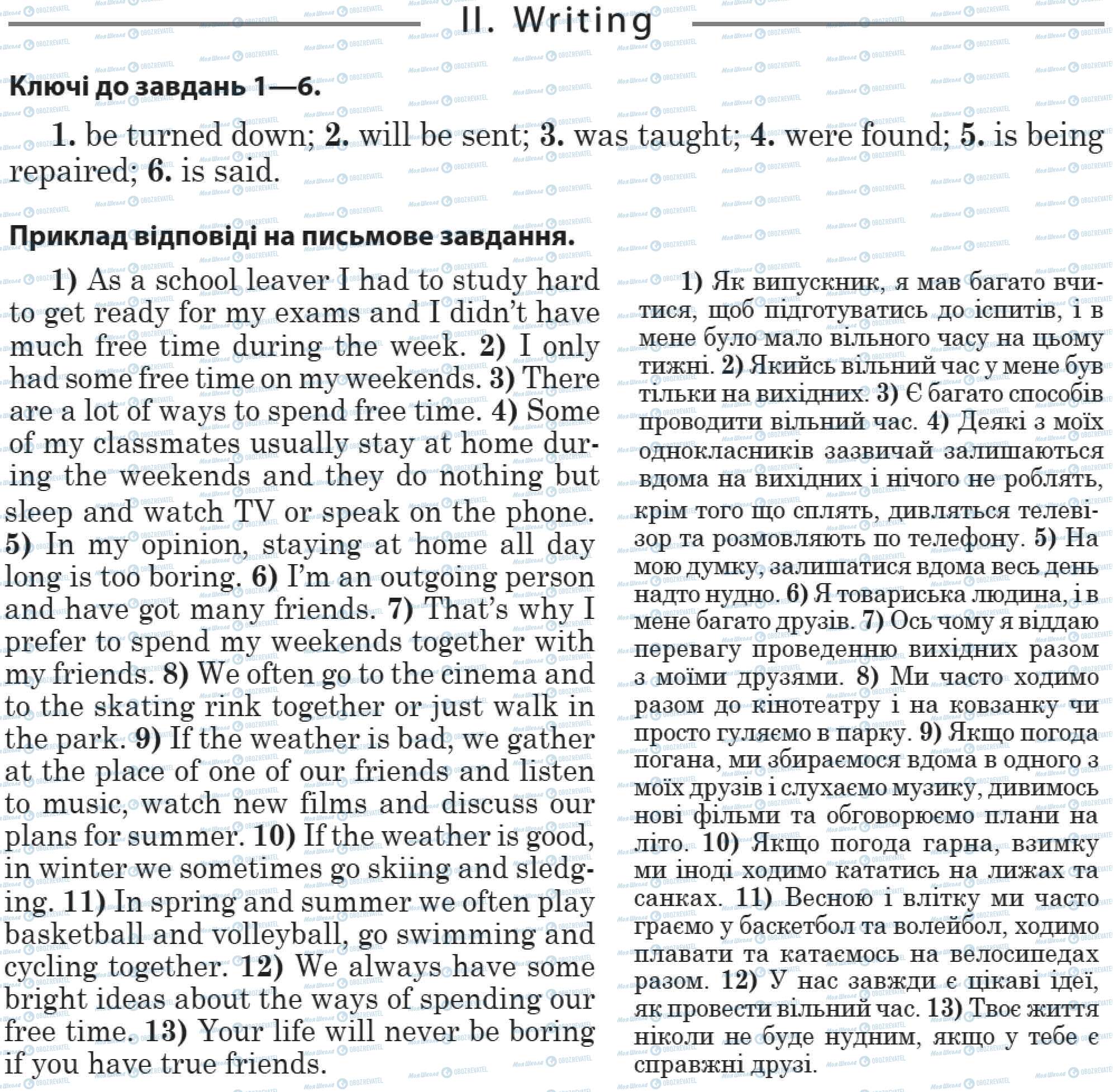 ДПА Англійська мова 11 клас сторінка 2. Writing