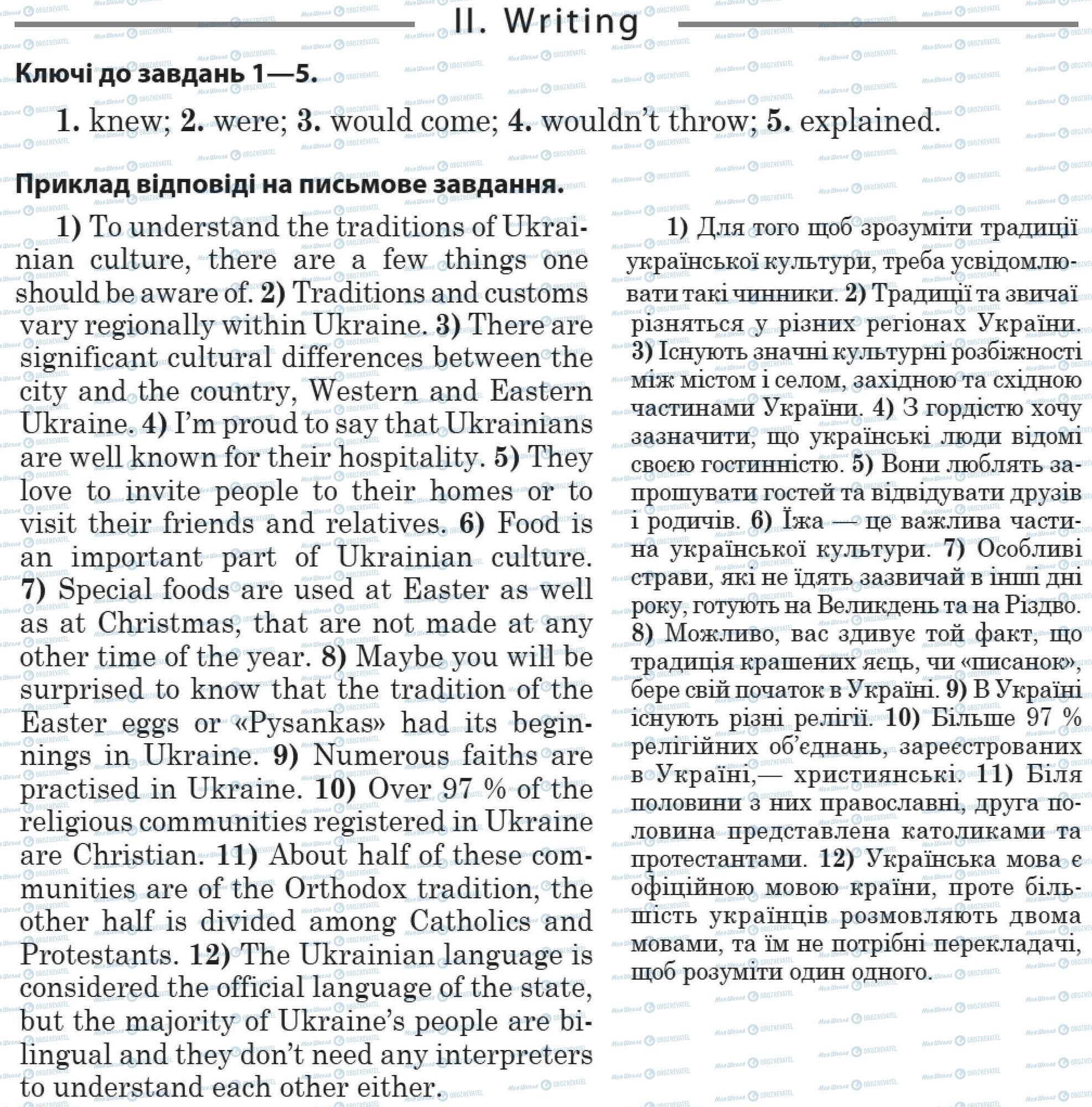 ДПА Англійська мова 11 клас сторінка 2. Writing