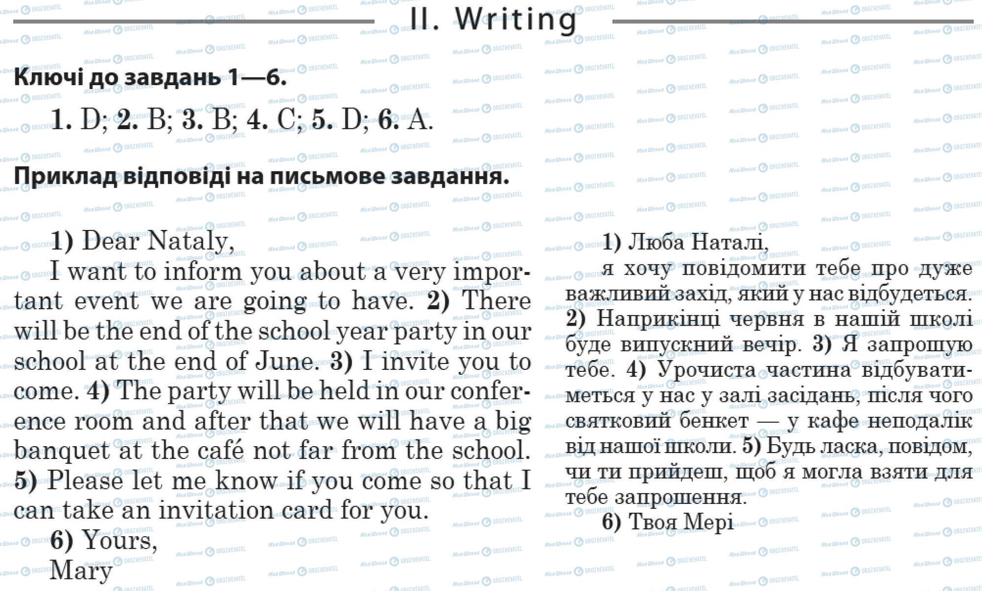 ДПА Англійська мова 11 клас сторінка 2. Writing