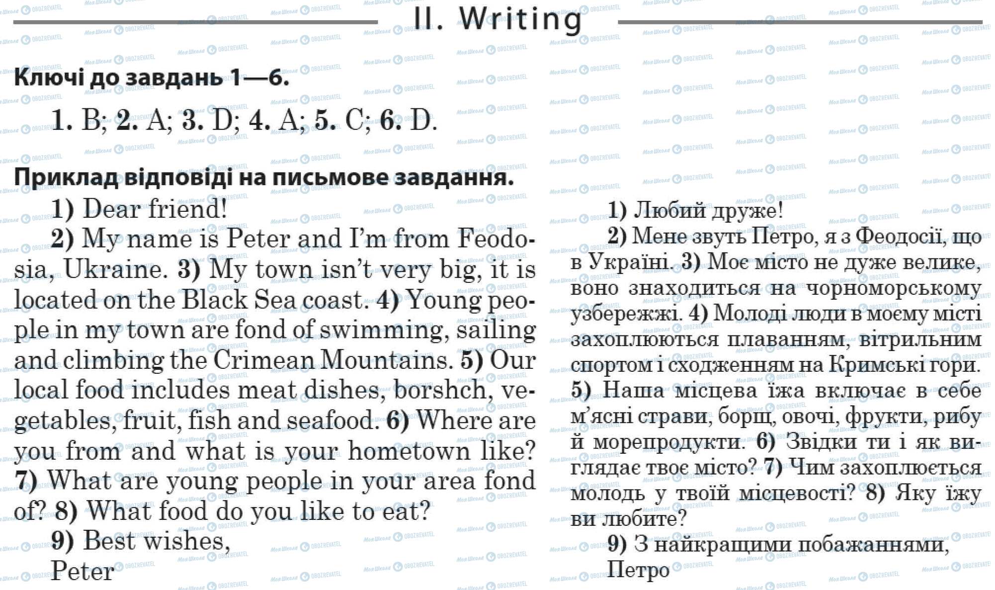 ДПА Англійська мова 11 клас сторінка 2. Writing