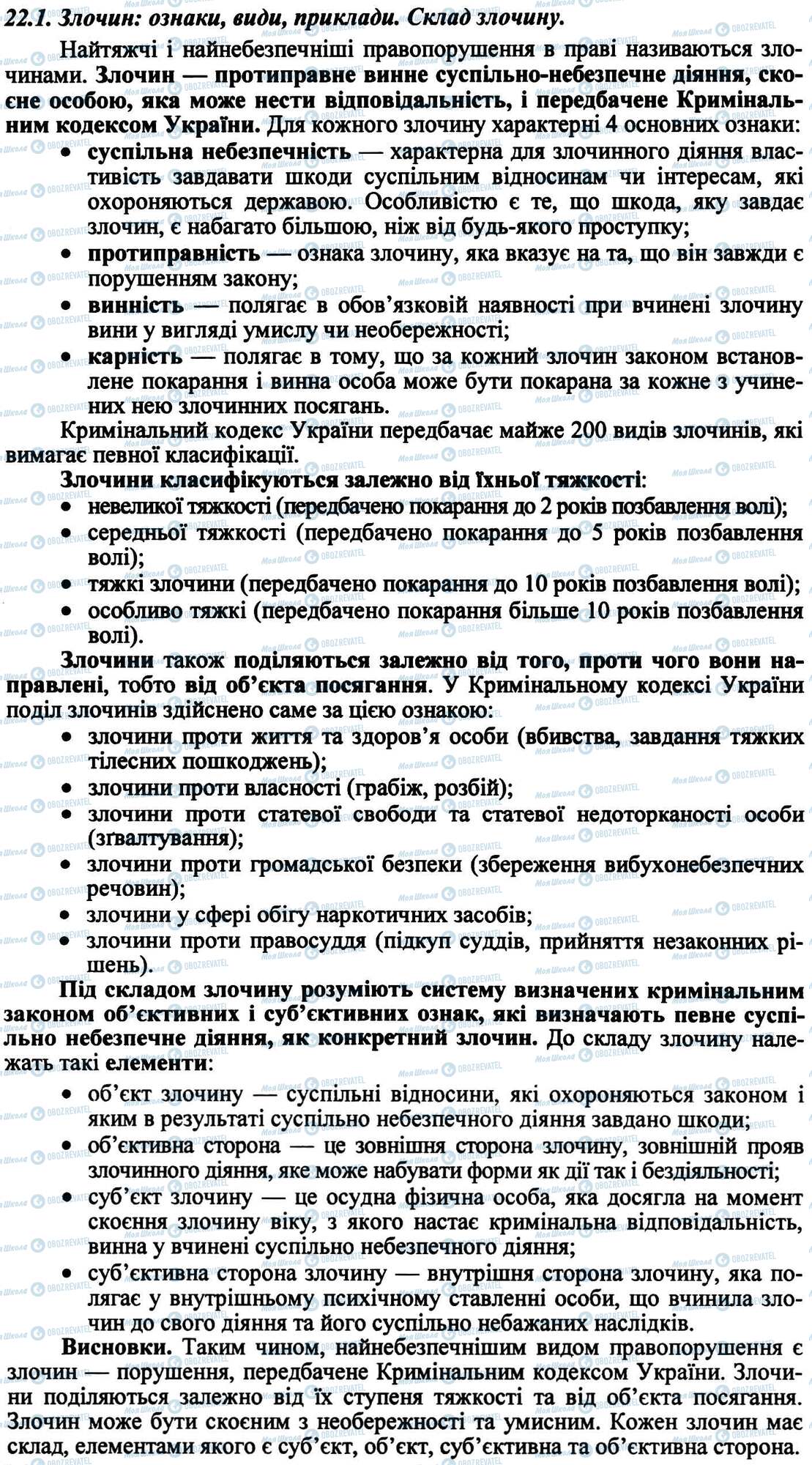 ДПА Правознавство 9 клас сторінка 22.1