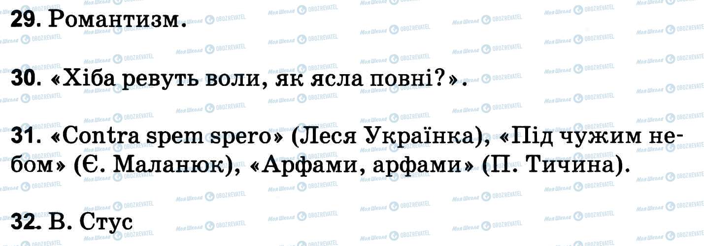 ДПА Українська література 11 клас сторінка 29-32