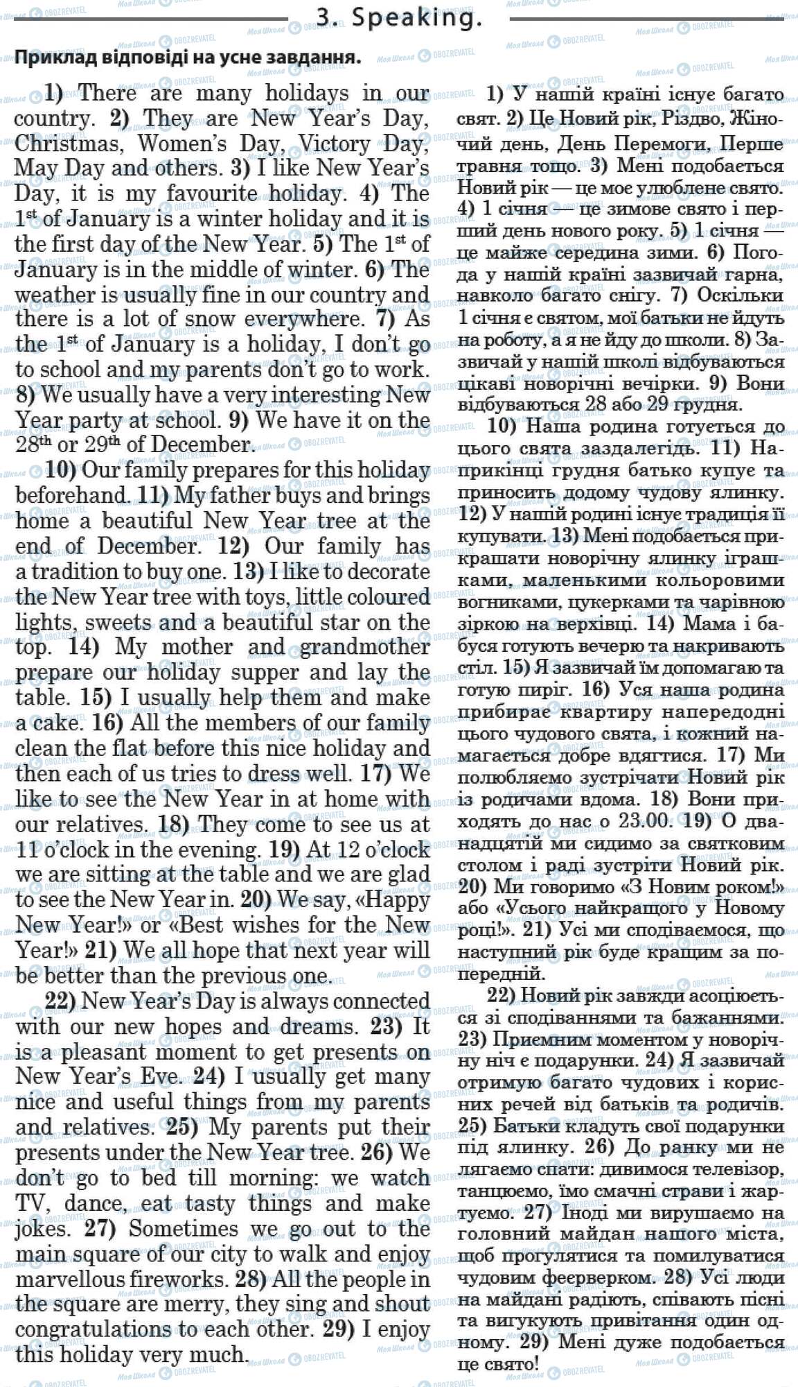 ДПА Англійська мова 9 клас сторінка 3. Speaking