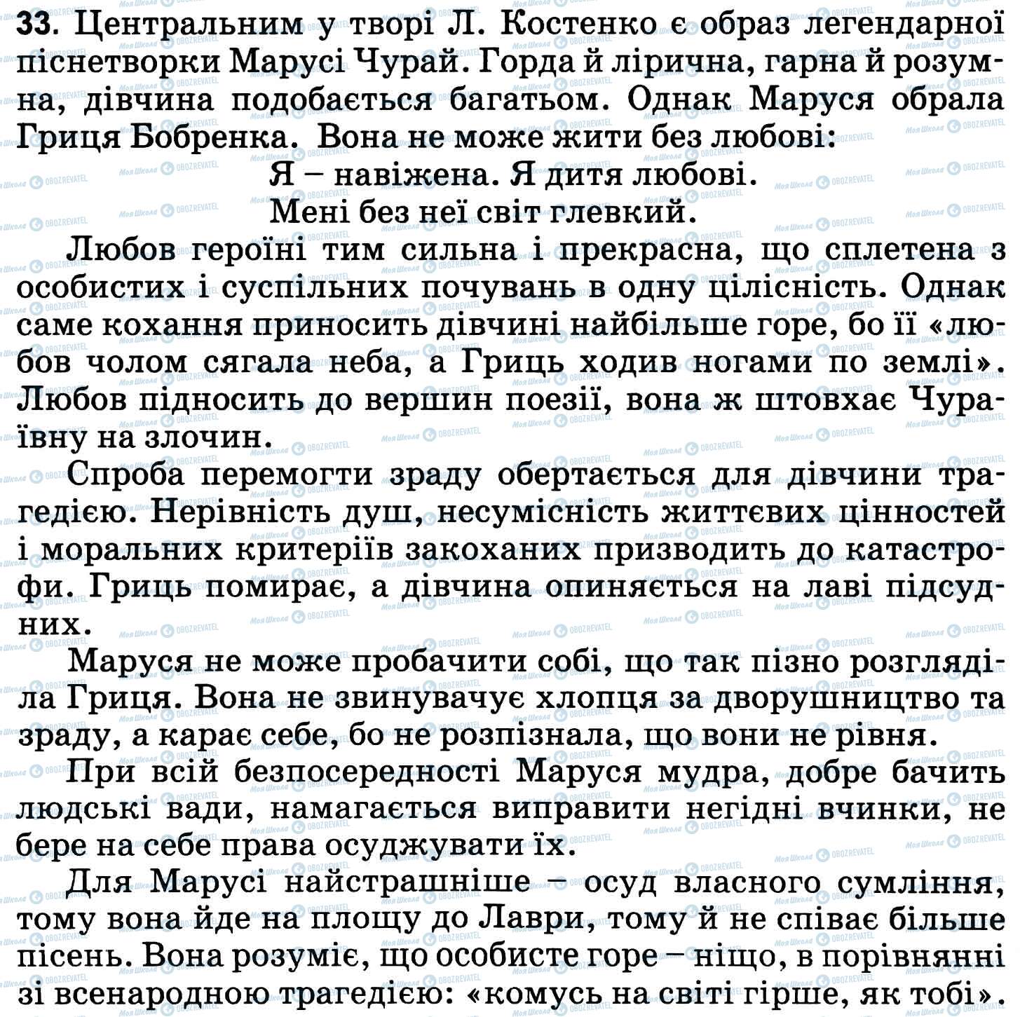 ДПА Українська література 11 клас сторінка 33