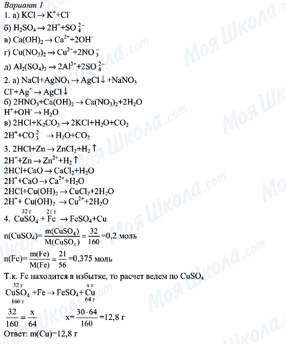 ГДЗ Химия 8 класс страница Вариант-1