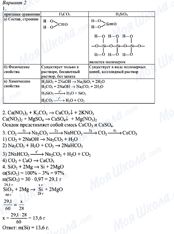 ГДЗ Химия 8 класс страница Вариант-2