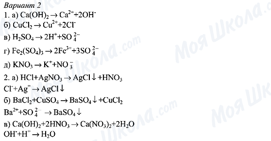 ГДЗ Хімія 8 клас сторінка Вариант-2