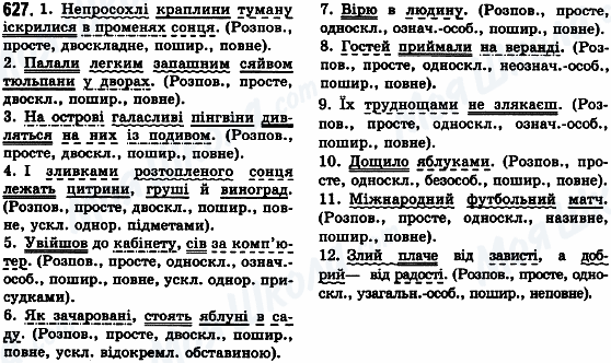 ГДЗ Українська мова 8 клас сторінка 627