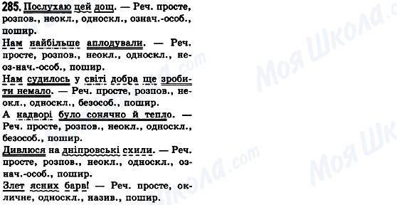 ГДЗ Українська мова 8 клас сторінка 285