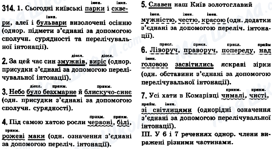 ГДЗ Українська мова 8 клас сторінка 314