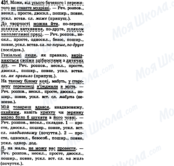 ГДЗ Українська мова 8 клас сторінка 431