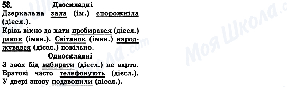 ГДЗ Українська мова 8 клас сторінка 58