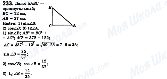 ГДЗ Геометрія 8 клас сторінка 233