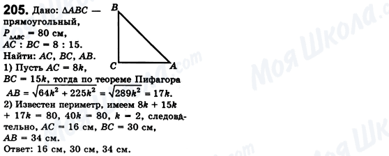 ГДЗ Геометрія 8 клас сторінка 205