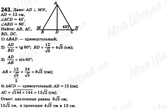 ГДЗ Геометрия 8 класс страница 243