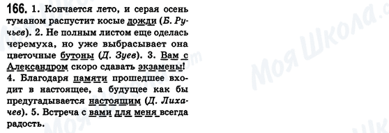 ГДЗ Російська мова 8 клас сторінка 166